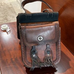 Unique Vintage Brown Leather Bag